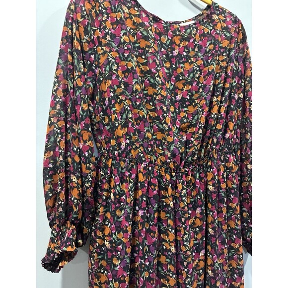 Ava & Viv Woman Multicolor Long Sleeve Floral Cami Lined Maxi Dress Plus Size X - Picture 4 of 7